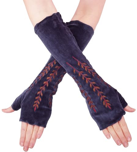 PUREWONDER Damen Armstulpen Samt Handstulpen Design Nr. 14