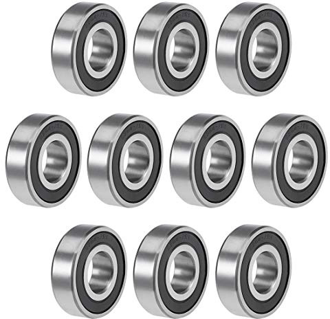 sourcing map 10Stück 6204-2RS Rillenkugellager 20mm x 47mm x 14mm Doppelt versiegelt Chromstahl Z2