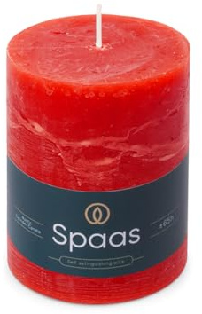 Spaas Rustikale Stumpenkerze 80/110 mm 65St. - rot