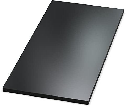 AUPROTEC Tischplatte 19mm schwarz 800 mm x 500 mm Holzplatte melaminharzbeschichtet Spanplatte mit 2mm ABS Kante Auswahl: 80x50 cm