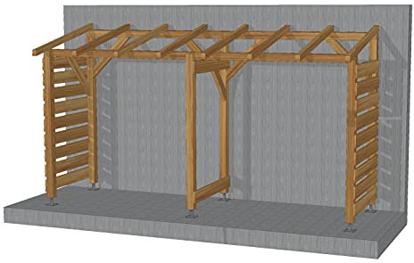 Abri de Jardin en Bois Massif de 4m, Non Couvert et sans Fond, Traitement Classe 3, Jardinatoire