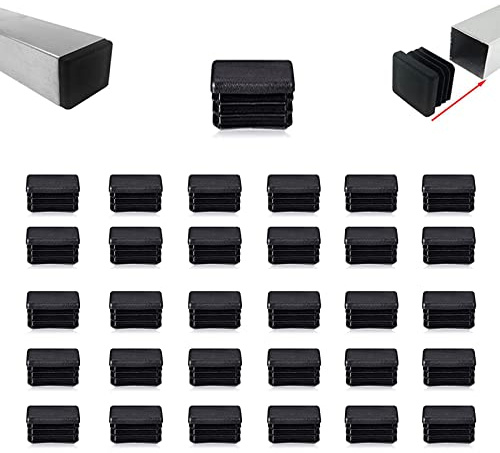 Zaky 30 Stück Vierkantrohr Einsatz Stopfen Rohre 22mm x 22mm Vierkantrohr Kunststoffverbinder Lamellenstopfen für Vierkantrohre Schwarz