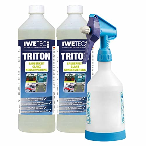 Wilpeg IWETEC Triton Fahrzeugreiniger Konzentrat 2x 1 L | Öl- & Fettentferner für KFZ, Maschinen, Werkstattboden | 1:40 verdünnbar | Schutz- & Glanzfilm