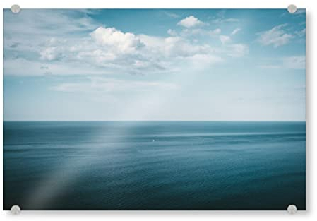 artboxONE Acrylglasbild 90x60 cm Natur Segeln in Nordspanien Bild hinter Acrylglas - Bild segelboot Boot Meer