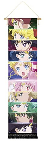 Hanging Poster Canvas Wall Art Banner Anime Japanese Beauty Girl Art Canvas Decor Sailor And Moon Characters' Eyes Tapestry for Wall Decor Hanging Tapestry Decoration For Room,Dorm Anime Lovers