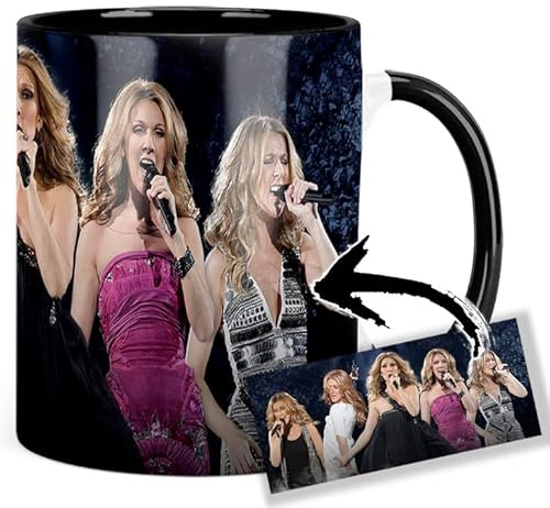 Celine Dion D Tasse Innen & Henkel Schwarz Keramikbecher Mug
