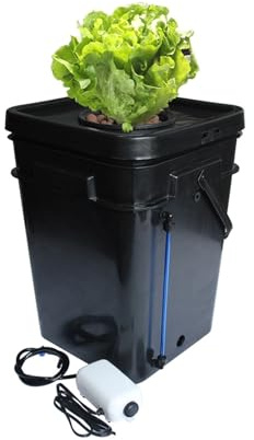 système de culture hydroponique 15L 20L Pot carré complet DWC système hydroponique Cloner seau jardin intérieur culture sans sol et produits de semis Tour hydroponique ( Color : Zwart , Size : 20L )