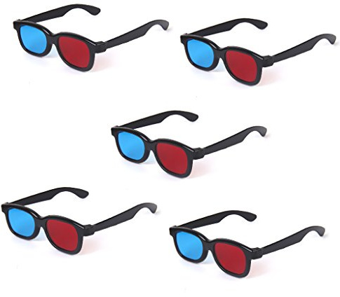 Tiuimk Juego de 5 gafas 3D rojas/azules para adultos - Mejora tu experiencia de visualización 3D