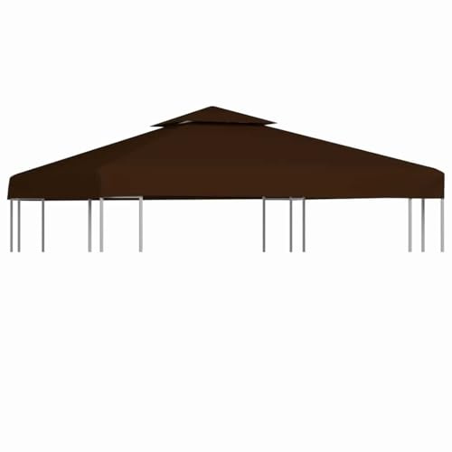 HIGSOSE Pavillon-Dachplane mit Kaminabzug 310 g/m² 3x3 m Braun: Wasserdichtes Pavillon Zubehör Pavillondach für Gartenpavillon Abdeckung - Sonnenschutz und Regenschutz bei Outdoor-Aktivitäten