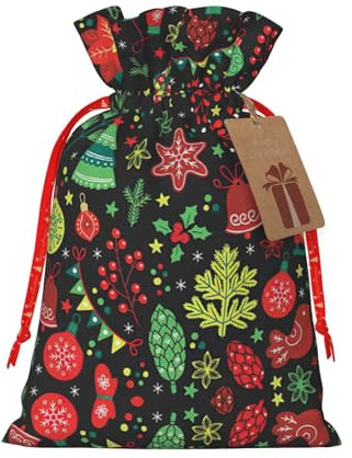DURAGS Geschenktasche mit Kordelzug für Weihnachtsbaum, schicke Stoff-Geschenktüte für Weihnachten – ideal für jeden Anlass