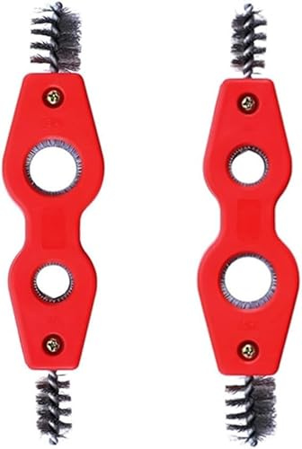 2Pcs Red Copper Pipe Cleaners 4 In 1 Pipe Deburring Brushes Tubing Pipe Deburring Brushes for PVC PPR Copper Brass Aluminum Pipes, Hand Tools