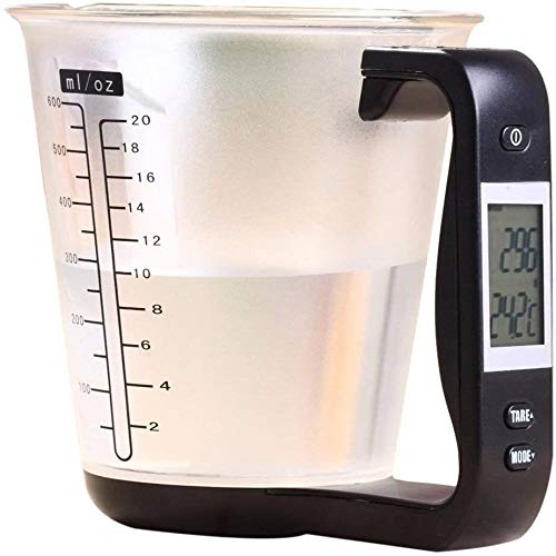 Misurini digitali, misurino elettronico Bilancia da Cucina Strumento Digitale per Bilancia con Display LCD (Colore : Rosso) (Nero)