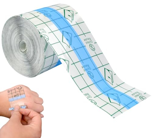 5cm X 10m Benda Trasparente Impermeabile Cerotto Medicazione, Pellicola per Tatuaggi Post Operatorio Trasparente Adesiva Tattoo, Dermalize Per Doccia Cerotti Elastici Di Fissaggio Bendaggio