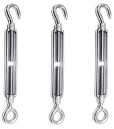 Generico 3 Pezzi Tenditori in Acciaio Inox 304, M10 Serracavo per Filo in Acciaio Tenditori, Tenditore Morsetti per Cavo Acciaio Tendifilo Stendibiancheria