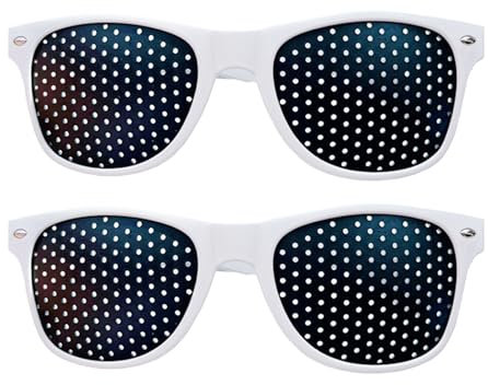 2 gafas de cuadrícula, gafas de cuadrícula para entrenamiento ocular, gafas perforadas para entrenamiento ocular original, relajación, cómodas, gafas de rejilla, gafas de corrección de movimiento,