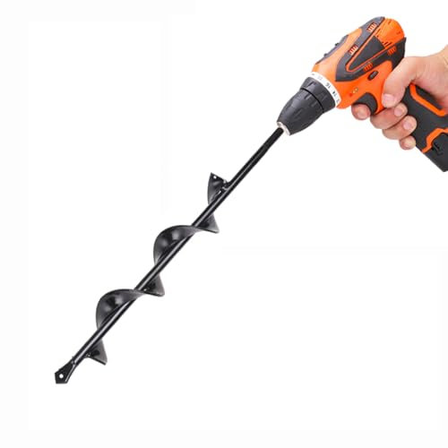 Wopanxye 5x37cm Garden Auger Drill Bit Set with 3/8 Hex Drive, Post Hole Digger for Planting Bulbs Seedlings, Long Handle Gardening Bulb Planter Drill Tool for Soil Fence Umbrella Ice Hole Digger