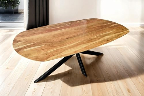 SAM Ovaler Esstisch Rama 160x85 cm Akazie Natur Schweizer Kante Spider