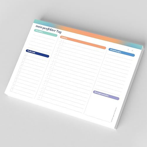 Bloque planificador diario A5, 50 hojas de lágrimas sin fecha, organizador prioritario, calendario de tareas, notas y éxitos, planificador de escritorio compacto para el hogar, la escuela y la