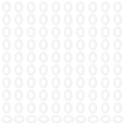 PATIKIL 120 piezas Arandelas planas de nylon M10 10mm ID 20mm OD blanco | 1mm de grosor, Arandelas redondas planas de sellado de plástico, Espaciador Juntas de repuesto