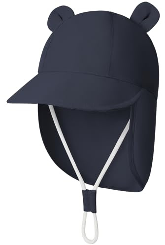 Durio Unisex Schirmmütze Kinder mit Nackenschutz Baby Sonnenhut UV SPF50+ mit Ohrentraum-Design Kleinkind Sommermütze für Mädchen Jungen