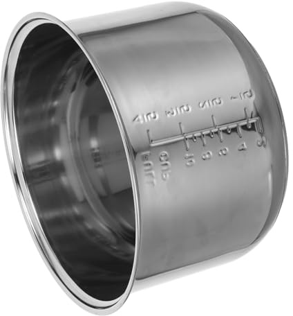 CONGARTENO Olla Interior Distribución Uniforme del Calor de Acero Inoxidable de 5l para Arrocera Accesorio de Repuesto Versátil para Cocina y Revestimiento Resistente