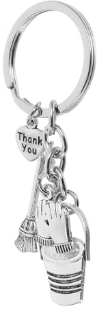 CTIRCHIU Thank You Keychain Housekeeping Charm Keyring with Bucket Broom and Gloves Pendant Appreciation for Cleaning Staff and Janitorial Services Lightweight and Multipurpose Design for