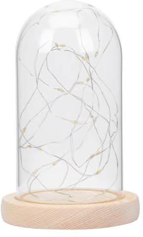 Gatuida Led Star Light Copper Wire Decorative Cover Glass Dome Ornament Small Christmas Decoration String Light Desktop Decor Glass Cover Adorn