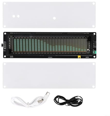 Rehoetom AK2515 Spettro Audio VFD Display Misuratore di Livello Sonoro VU Meter Con Alta Funzione di Curva di Amplificazione Divisione di Frequenza e Orologio