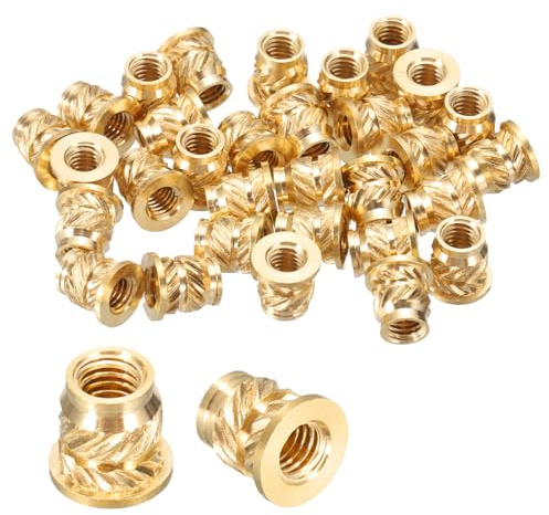 QUARKZMAN 30 Piezas Insertos Roscados, M3 X 5.4mm H X 4.6mm OD Latón Métrico Con Reborde Estriado Tuercas-T Roscadas Internas Insertos Termofijables Para Componentes Plástico E Impresión 3D