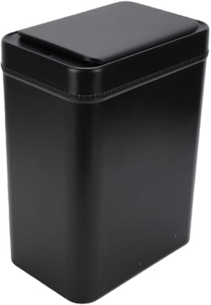 AUNMAS Cubo de Basura Inteligente sin Contacto, 16 Litros, con Sensor de Movimiento Automático y Tapa, Resistente Al Agua IPX5, 2 Modos de Sensor (onda o rodilla), Ideal para Baño, (BLACK)