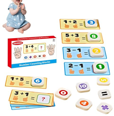 Luckxing Tablero de Conteo con Dedos - Juguete de Aprendizaje de números | Manipulativos Matemáticos Educativos,para niños y niñas educación en casa jardín de Infancia Preescolar cumpleaños