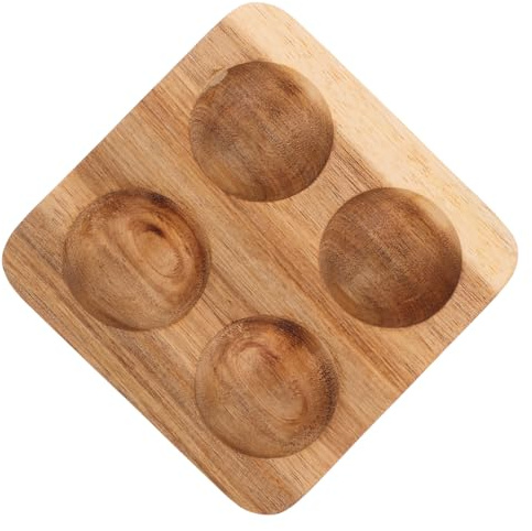 CORHAD Portauova in Legno Marrone Elegante e Resistente per Frigorifero e Cucina, Vassoio Quadrato Salvaspazio per Uova, per Uso Domestico e Bancone