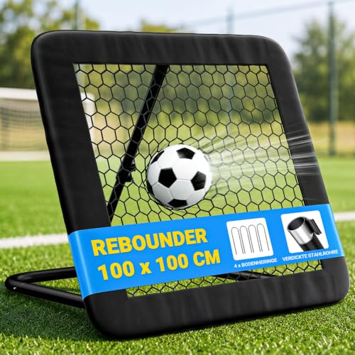 SUNYRISY Rebounder für Fußball Handball Rebounder | Fussball Trainingszubehör mit Tornetz und Schutzrand, Trainingsset für Handball und Volleyball, Stufenlos Verstellbar