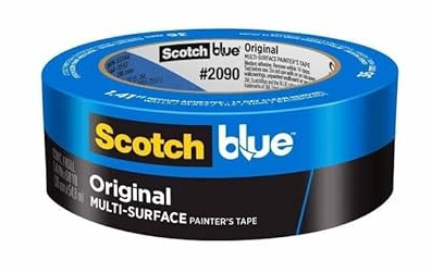 Scotch 3M Blue 2090 Safe-Release Crepe Paper Multi-Surfaces Painters Masking Tape, 27 lbs/in Tensile Strength, 60 yds Length x 1-1/2 Width, Blue (Pack of 6)