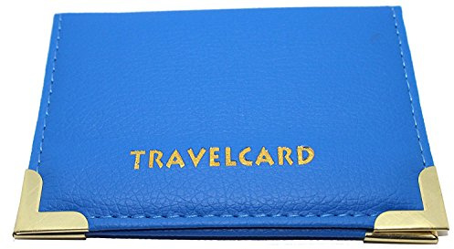 Soft Leather Wallet / Protective Case for Passes, Tickets, Credit Cards, ID Cards blue