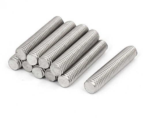 sourcing map 10 Stück Gewindestangen M10x50mm Edelstahl 304 Gewindestift Metrischem Vollgewinde Bar Gewindestäbe für Befestigung CNC-Werkzeugmaschinen 3D-Drucker Industrie Geräte