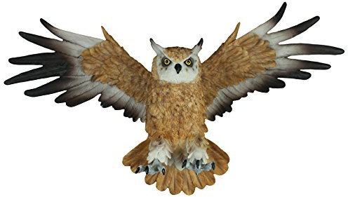 colourliving Dekofigur Wanddeko Eule fliegend Uhu Greifvogel Gartenfigur Tierfigur Wohnung Vogeldeko