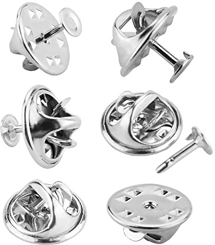 120 Paar 4mm Silber Anstecknadeln Schmetterling Anstecker Pin Broschennadeln Butterfly Clutch mit Spikes Blanko Sicherungsstift für Kunsthandwerk Schmuckherstellung | Metallhalter-Verschluss, Ersatz mit 8 mm Länge, 4 mm Breite, Blanko-Stifte für Brosche, Revers, Emaille, Basteln, Abzeichen