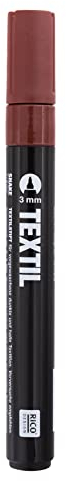 Rico Design Textilmarker für dunkle Stoffe, Farbe wählbar, ideal für T-Shirts, Schuhe, Taschen, Jutebeutel und andere Arten von braunen Stoffen