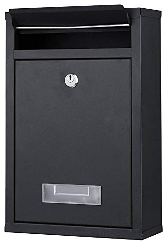 Bakaji Cassetta Postale da Parete in Acciaio Inox Buca Lettere per Posta da Esterno con Chiusura a Chiave (Nero)