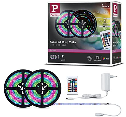 Paulmann 70515 LED Stripe SimpLED 17 Watt Stripe Basisset dimmbar Weiß Kunststoff 10m Motion RGB