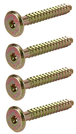 The Bed Slats Company 40mm Furniture Wood/Timber Connector Screws Hex Drive Steel Flat Head Set of 4