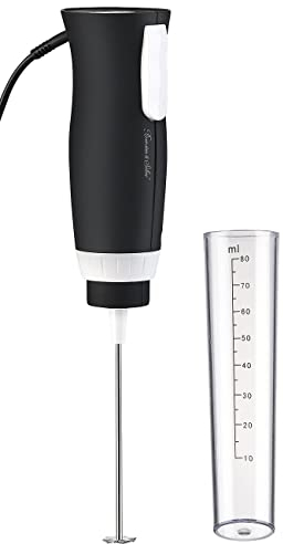 Rosenstein & Söhne Frullatori da tavolo - Mini mixer: Mini frullatore elettrico professionale, Attacco per bicchiere di miscelazione, 2 passaggi, 30 W. (Frusta, Montalatte, Frullatore a immersione)