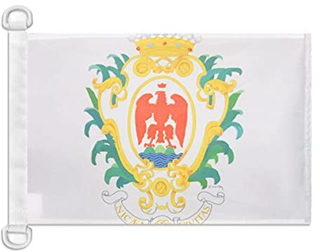 AZ FLAG Pavillon Ville de Nice 45x30 cm Maille Bloquée Anneaux Plastique | Usage extérieur et nautique Pavillon nautique résistant aux intempéries avec coutures doubles et bords renforcés