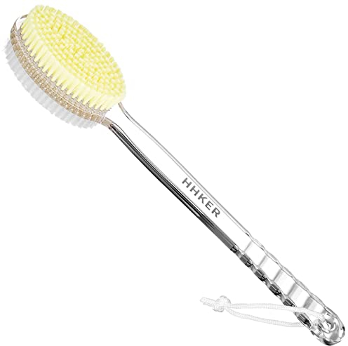 Oxycute Spazzola da Doccia con Manico Lungo, per il Corpo in Nylon Morbido, Scrubber Posteriore, Esfoliazione Delicata e Salute della Pelle Migliorata, Adatta a Uomini e Donne Trasparente