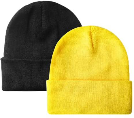 NPQQUAN Bonnet d'hiver pour homme et femme - Bonnet en tricot à revers - Bonnet tête de mort