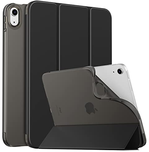 MoKo Slim Case for iPad (A16) 11th/10th Gen 2025/2022, Black | Smart Protective Tri-fold Folio Standing Case, Soft TPU Translucent Back Cover, Auto Wake/Sleep, Support Touch ID