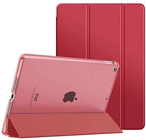 Moko Smart Case for iPad 9th/ 8th/ 7th Generation Case 10.2 Inch, Red | Slim Stand Hard Back Shell Smart Cover Case with Translucent Frosted Back ,Auto Wake/Sleep ,Fit iPad 10.2 Inch 2021/2020/2019