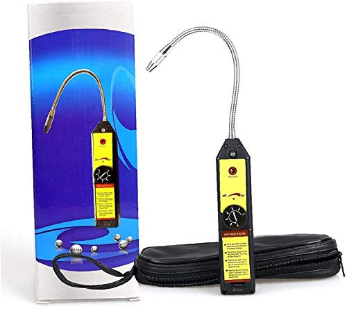 Samnuerly Detector de Fugas de freón, Detector de Fugas de halógeno Detector de Gas refrigerante Alta precisión HVAC R22 R134A R1234YF CFCs HCFCs HFCs Detector Durable