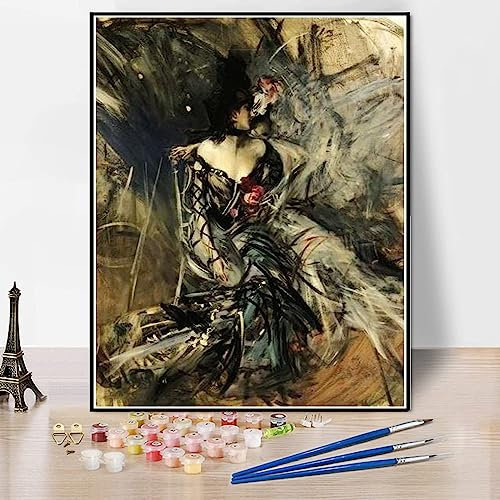 Malen nach Zahlen für erwachsene spanische Tänzerin im Moulin Rouge, Malerei von Giovanni Boldini Arts Craft für Heimwanddekoration